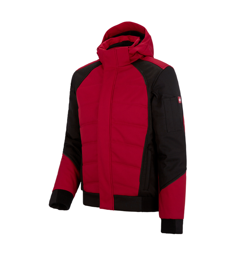Work Jackets: Winter softshell jacket e.s.vision + red/black 2