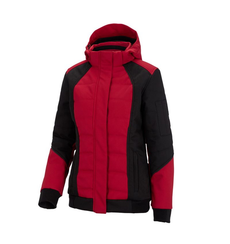 Work Jackets: Winter softshell jacket e.s.vision, ladies' + red/black 2