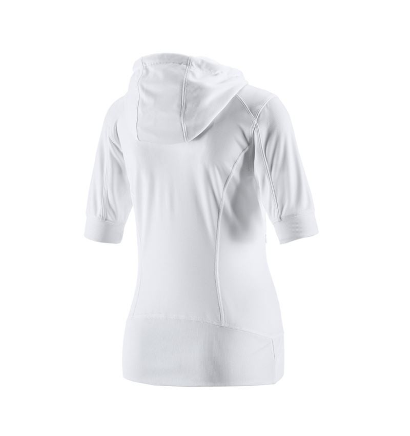 Gardening / Forestry / Farming: e.s.Funct. hooded jacket stripe 3/4-sleeve,ladies' + white 1