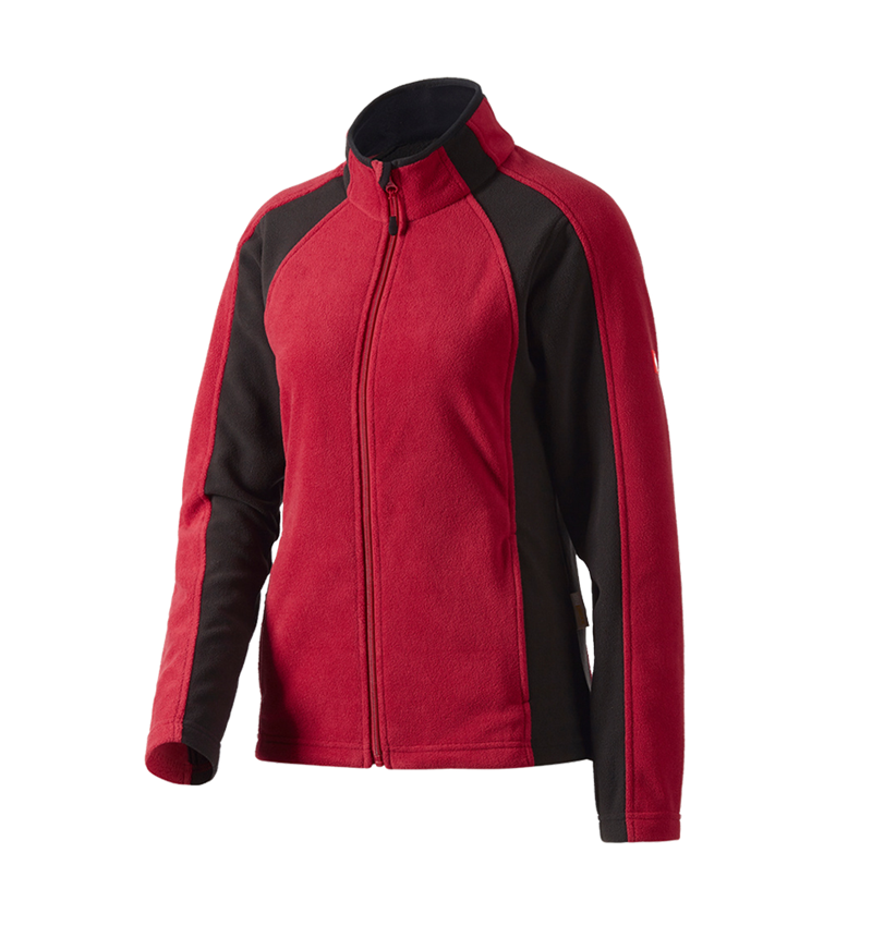 Work Jackets: Ladies' Microfleece jacket dryplexx® micro + red/black 1