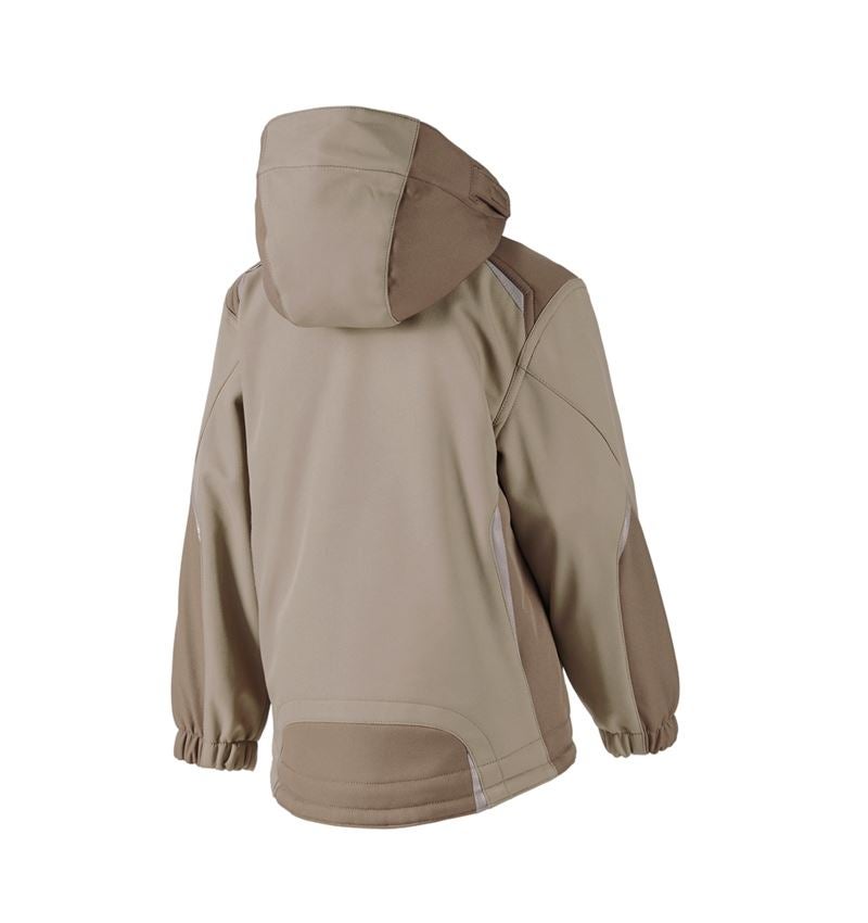 Cold: Children's softshell jacket e.s.motion + clay/peat 3
