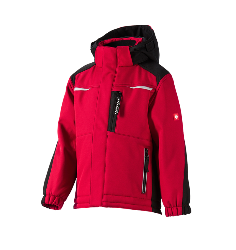 Cold: Children's softshell jacket e.s.motion + red/black