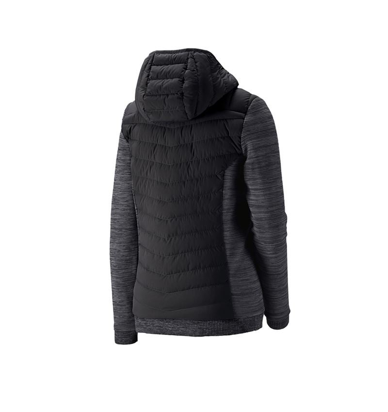 Work Jackets: Hybrid hooded knitted jacket e.s.motion ten,ladies + oxidblack melange 2