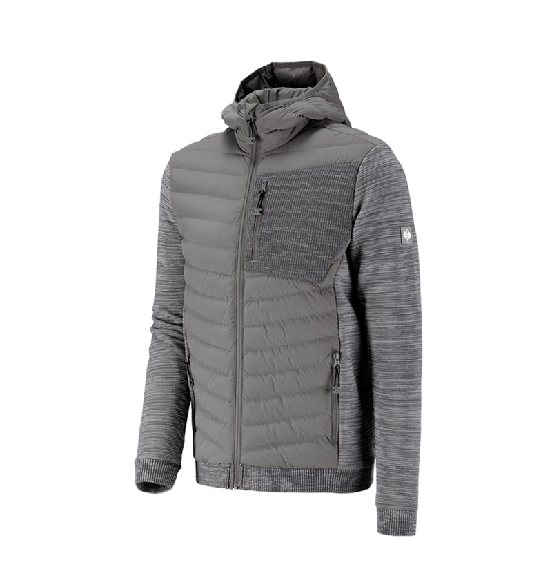 Gardening / Forestry / Farming: Hybrid hooded knitted jacket e.s.motion ten + granite melange 1