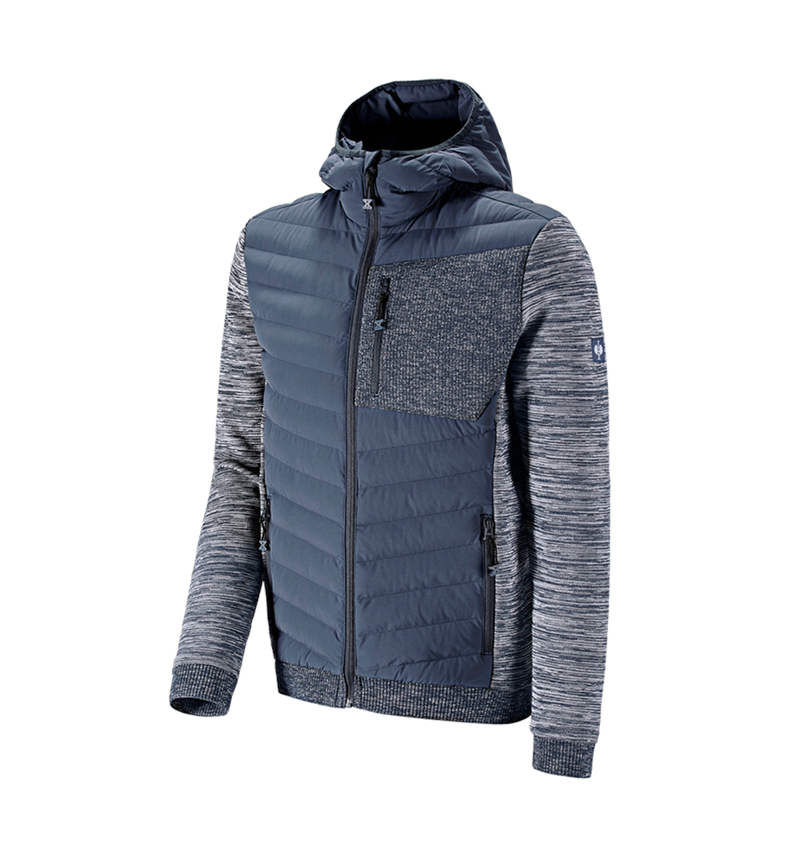 Gardening / Forestry / Farming: Hybrid hooded knitted jacket e.s.motion ten + slateblue melange 2