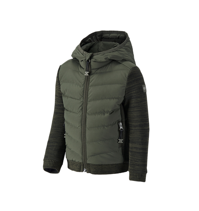 Topics: Hybrid hooded knitted jacket e.s.motion ten,child. + disguisegreen melange 1