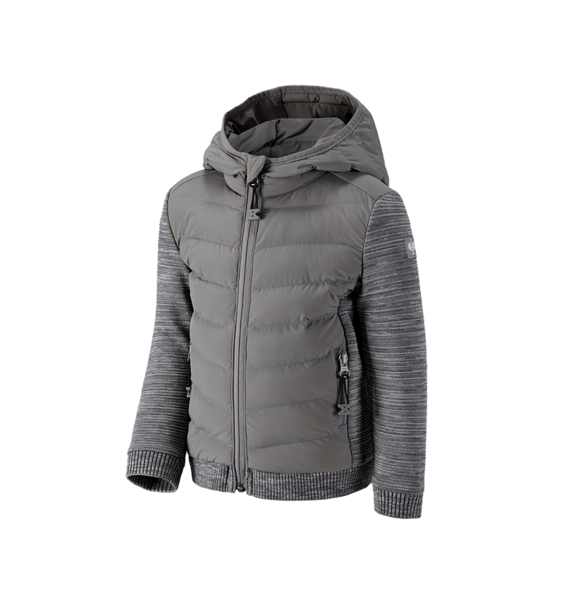 Topics: Hybrid hooded knitted jacket e.s.motion ten,child. + granite melange 1