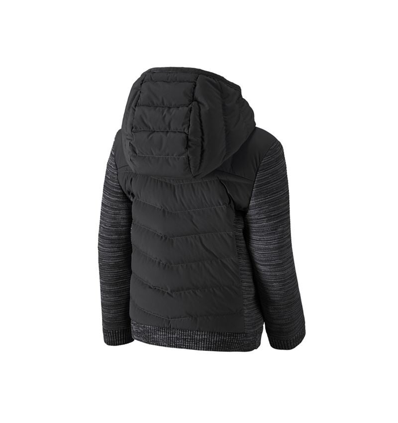 Topics: Hybrid hooded knitted jacket e.s.motion ten,child. + oxidblack melange 2