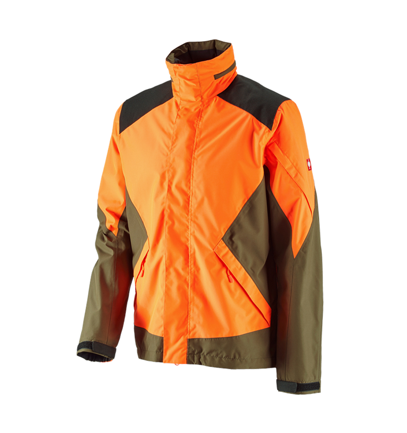 Work Jackets: e.s. Forestry rain jacket + high-vis orange/mudgreen 2