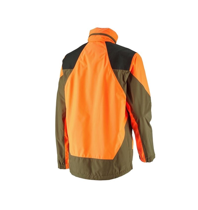 Work Jackets: e.s. Forestry rain jacket + high-vis orange/mudgreen 3