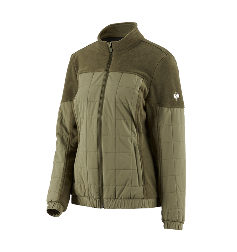 Topics: Hybrid fleece jacket e.s.concrete, ladies' + mudgreen/stipagreen 2