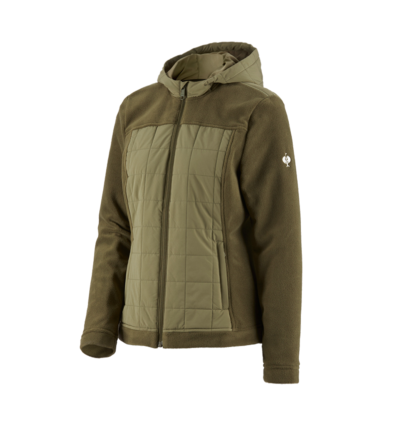 Topics: Hybrid fleece hoody jacket e.s.concrete, ladies' + mudgreen/stipagreen 2
