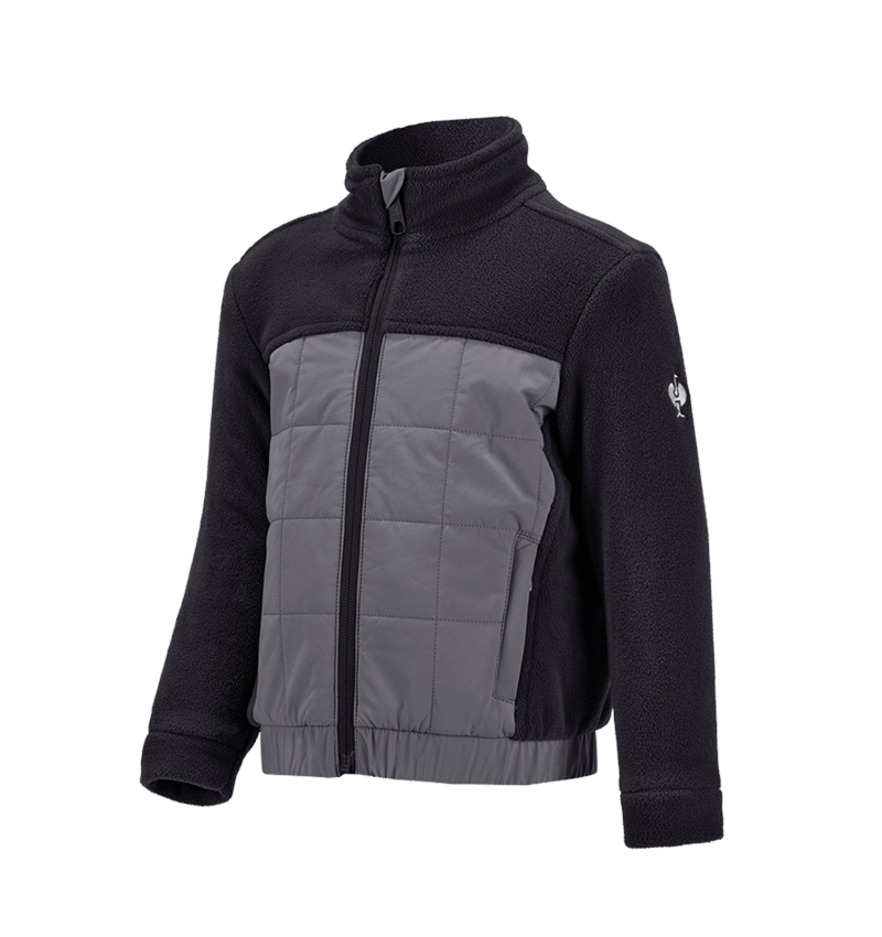 Jackets: Hybrid fleece jacket e.s.concrete, children's + black/basaltgrey 2