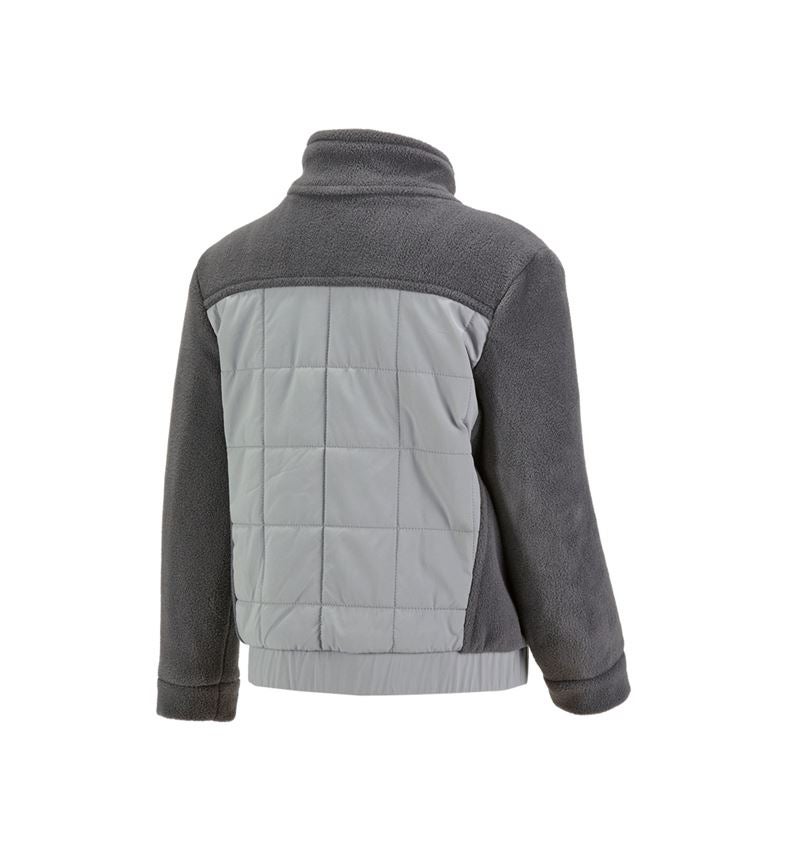 Hybrid fleece hoody jacket e.s.concrete, ladies' anthracite/pearlgrey