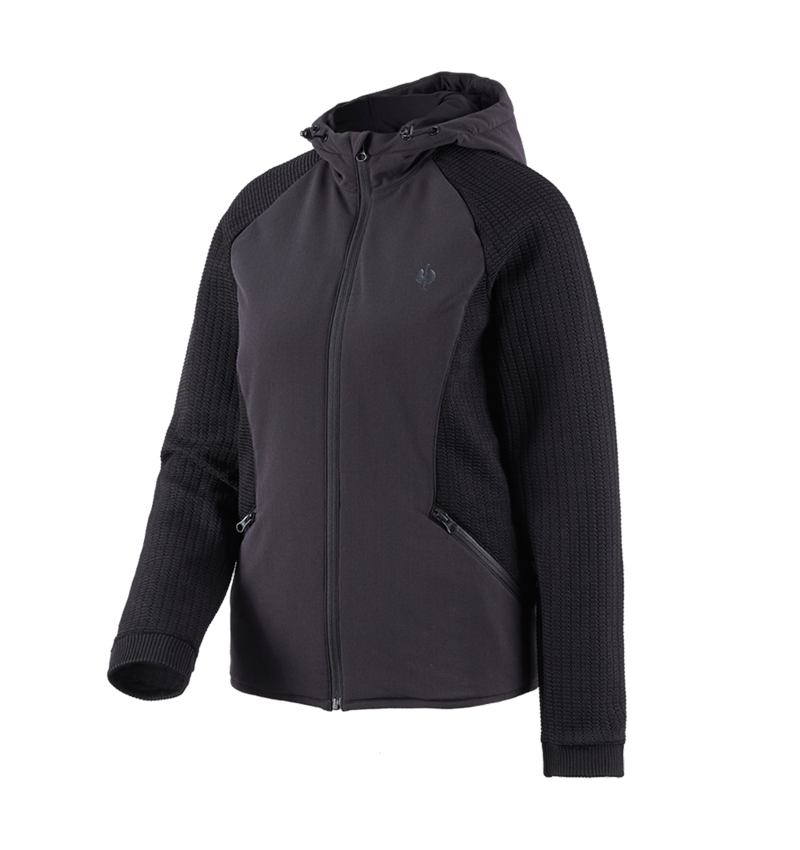 Clothing: Hybrid hooded knitted jacket e.s.trail, ladies' + black 2