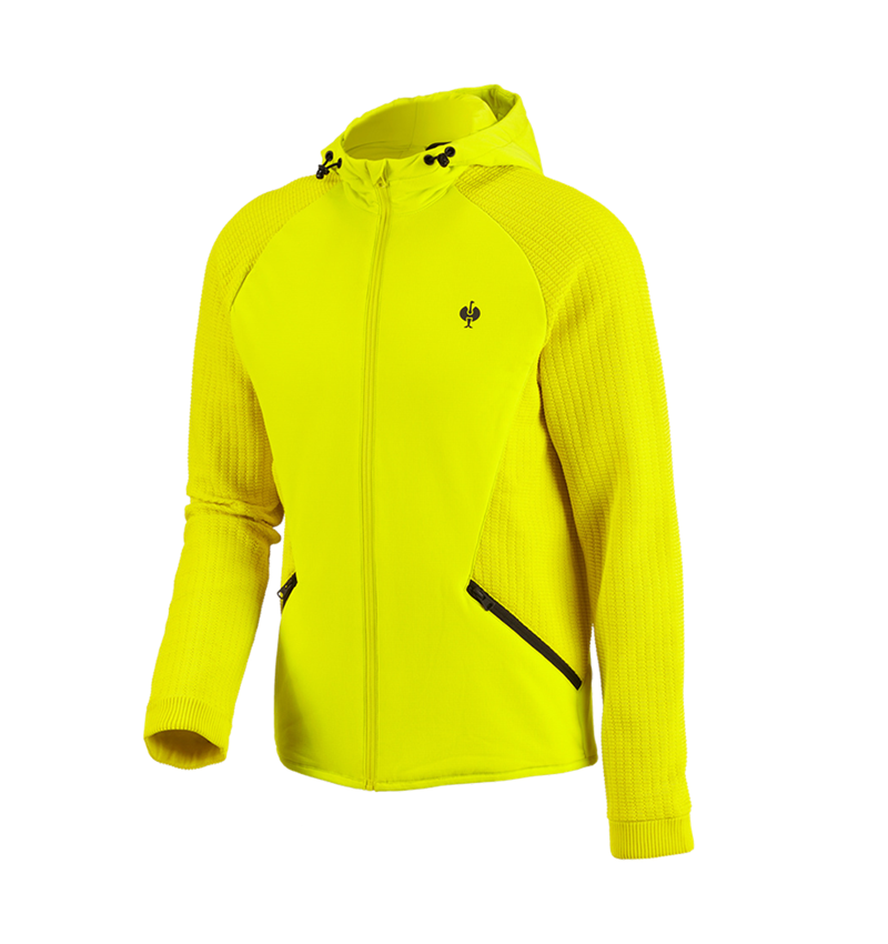 Topics: Hybrid hooded knitted jacket e.s.trail + acid yellow/black 3