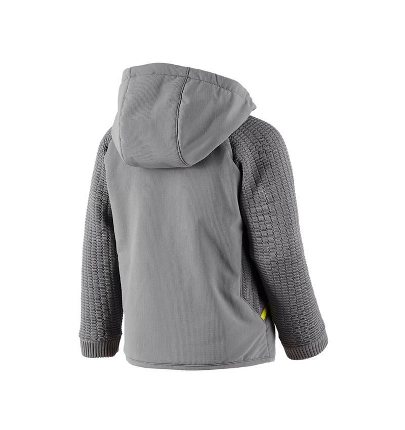 Topics: Hybrid hooded knitted jacket e.s.trail, children's + basaltgrey/acid yellow 3