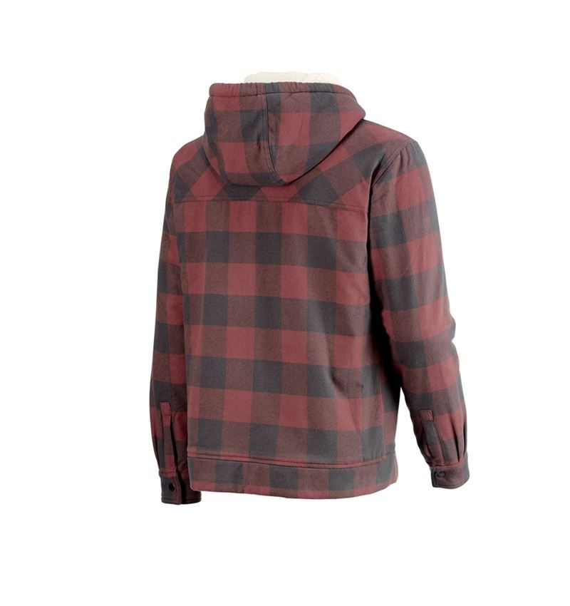 Topics: Check-hooded jacket e.s.iconic + oxidred/carbongrey 7