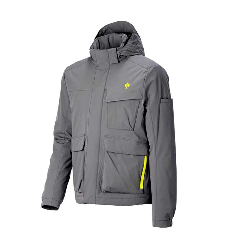 Work Jackets: Winter jacket e.s.trail + basaltgrey/acid yellow 5