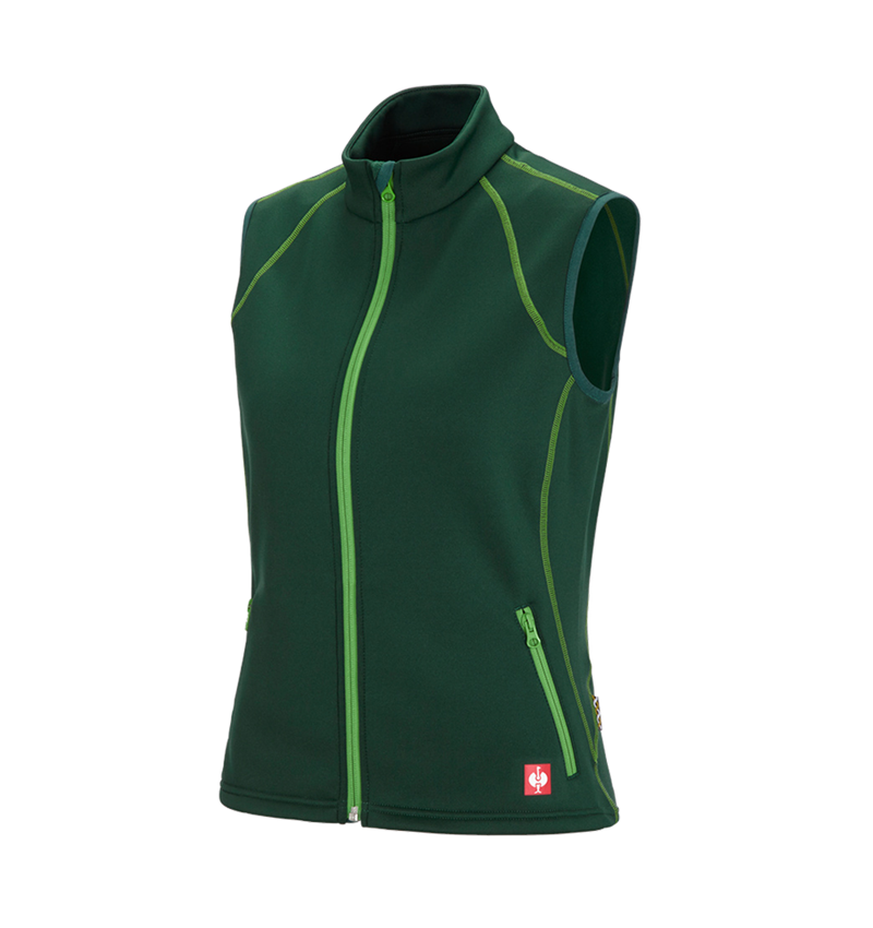 Work Body Warmer: Funct. bodyw. thermo stretch e.s.motion 2020,lad. + green/seagreen 2