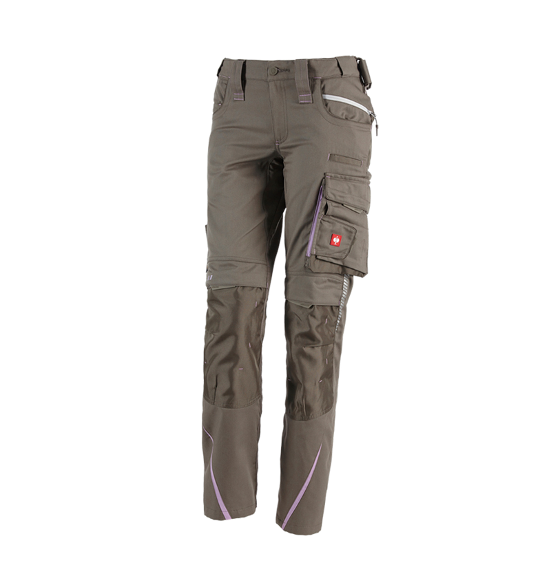 Work Trousers: Ladies' trousers e.s.motion 2020 winter + stone/lavender 2