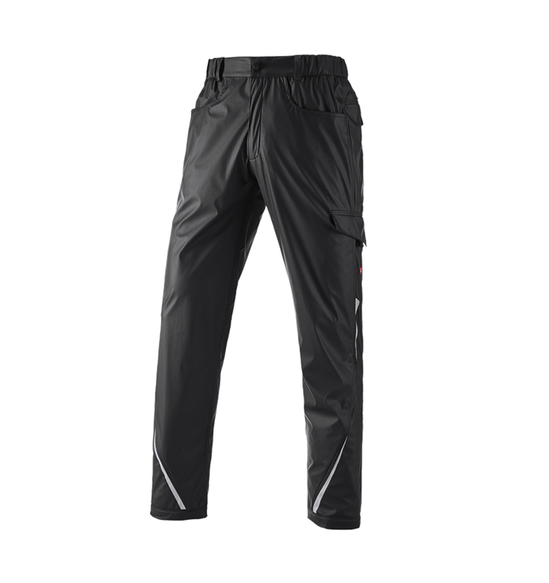 Work Trousers: Rain trousers e.s.motion 2020 superflex + black/platinum 2