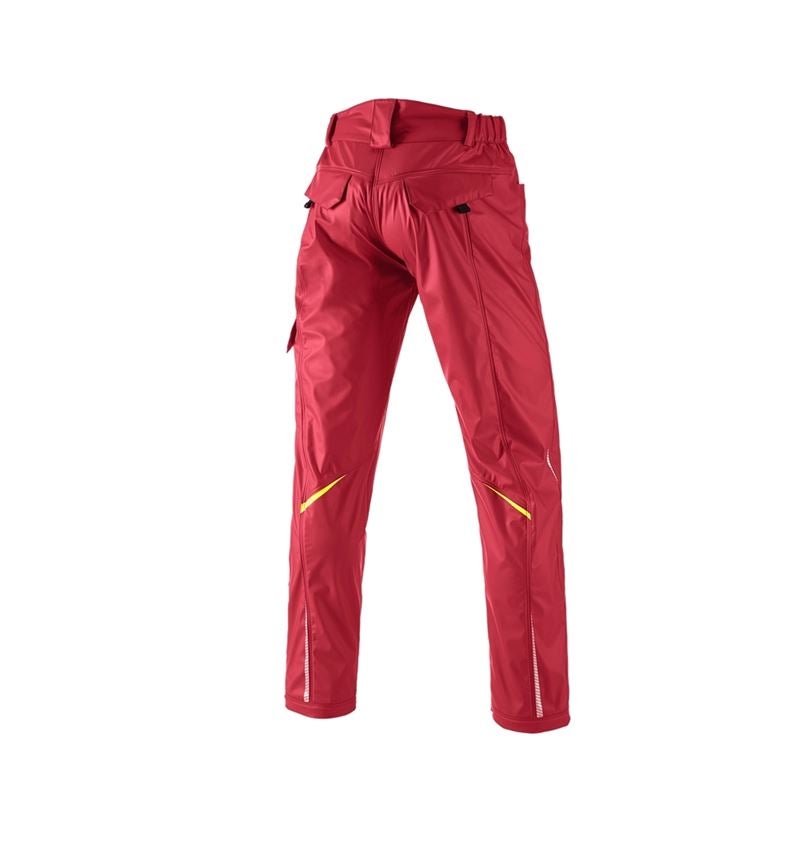 Gardening / Forestry / Farming: Rain trousers e.s.motion 2020 superflex + fiery red/high-vis yellow 3