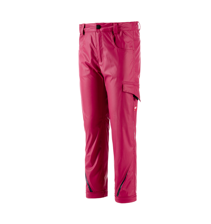 Trousers: Rain trousers e.s.motion 2020 superflex,children's + berry/navy 1