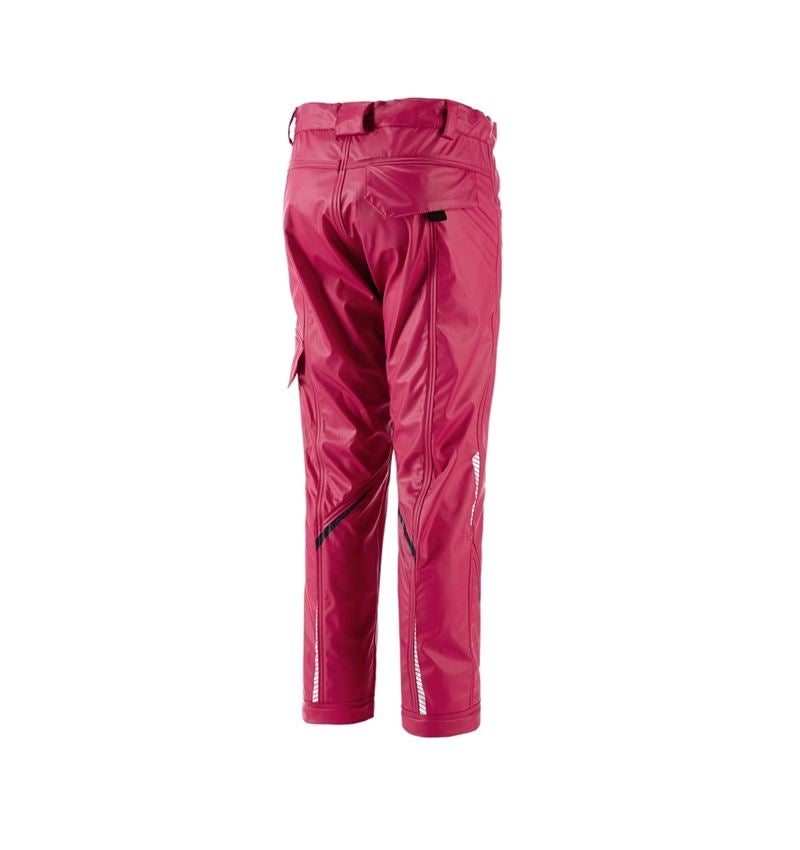 Trousers: Rain trousers e.s.motion 2020 superflex,children's + berry/navy 2