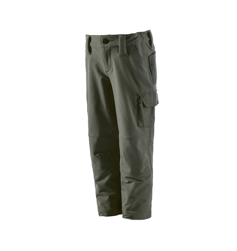 Trousers: Funct.cargo trousers e.s.dynashield solid,child. + thyme 2