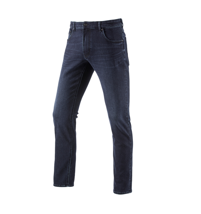 Arbetsbyxor: e.s. Vinter 5-fickors-stretch-jeans + darkwashed