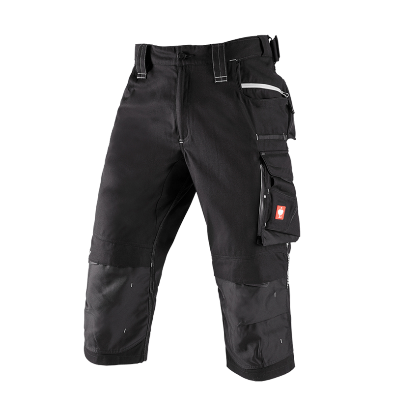 Work Trousers: 3/4 length trousers e.s.motion 2020 + black/platinum 2