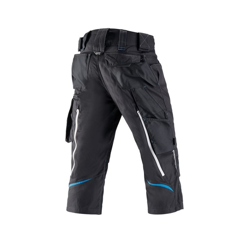 Work Trousers: 3/4 length trousers e.s.motion 2020 + graphite/gentianblue 2