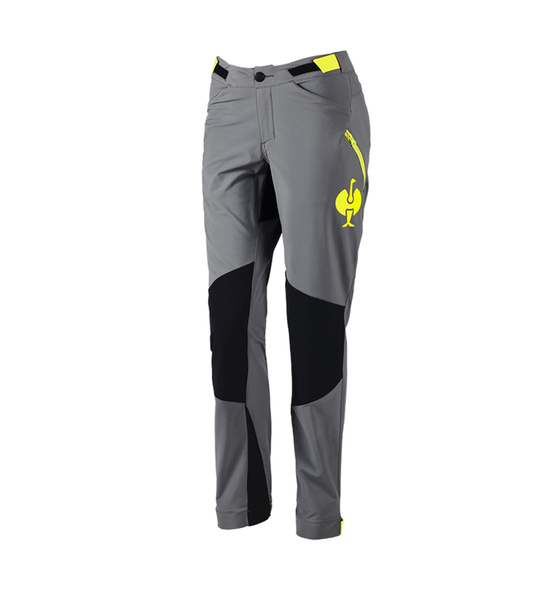 Clothing: Functional trousers e.s.trail, ladies' + basaltgrey/acid yellow 3