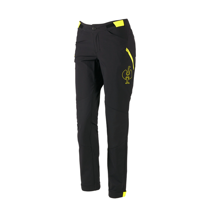 Clothing: Functional trousers e.s.trail, ladies' + black/acid yellow 3