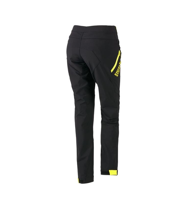 Clothing: Functional trousers e.s.trail, ladies' + black/acid yellow 4