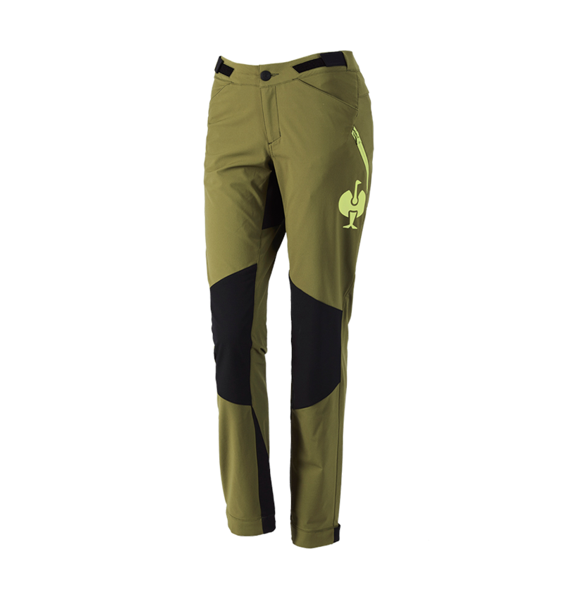 Clothing: Functional trousers e.s.trail, ladies' + junipergreen/limegreen 2