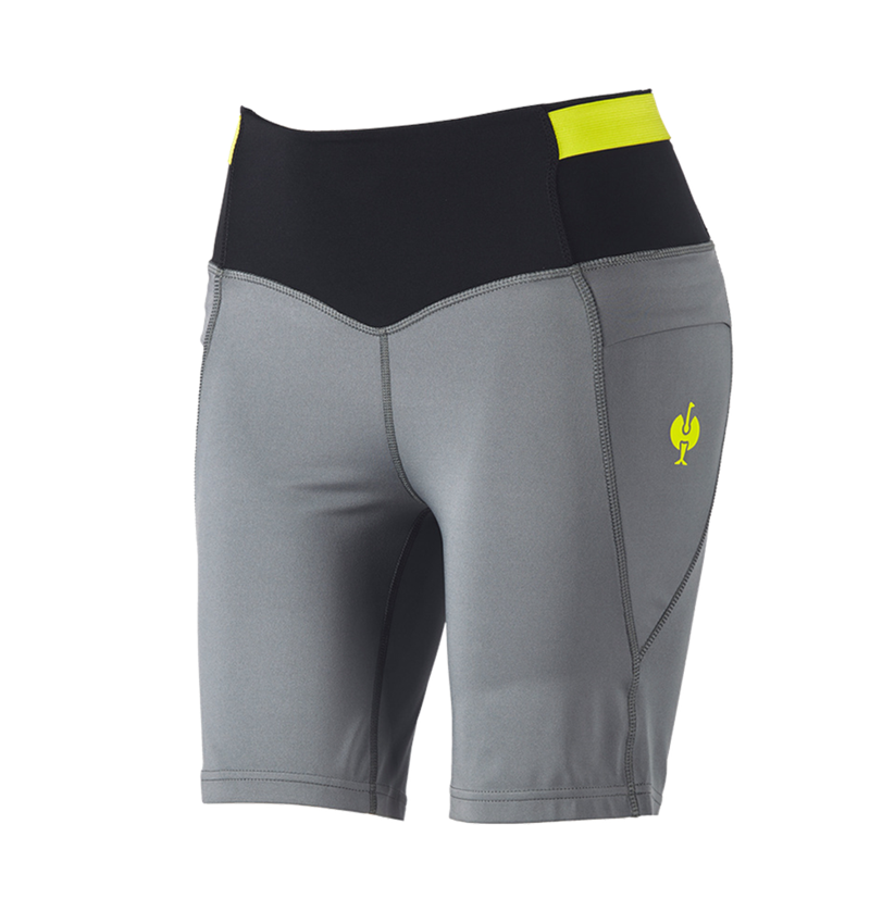 Arbetsbyxor: Race Tights shorts e.s.trail, dam + basaltgrå/acidgul 2