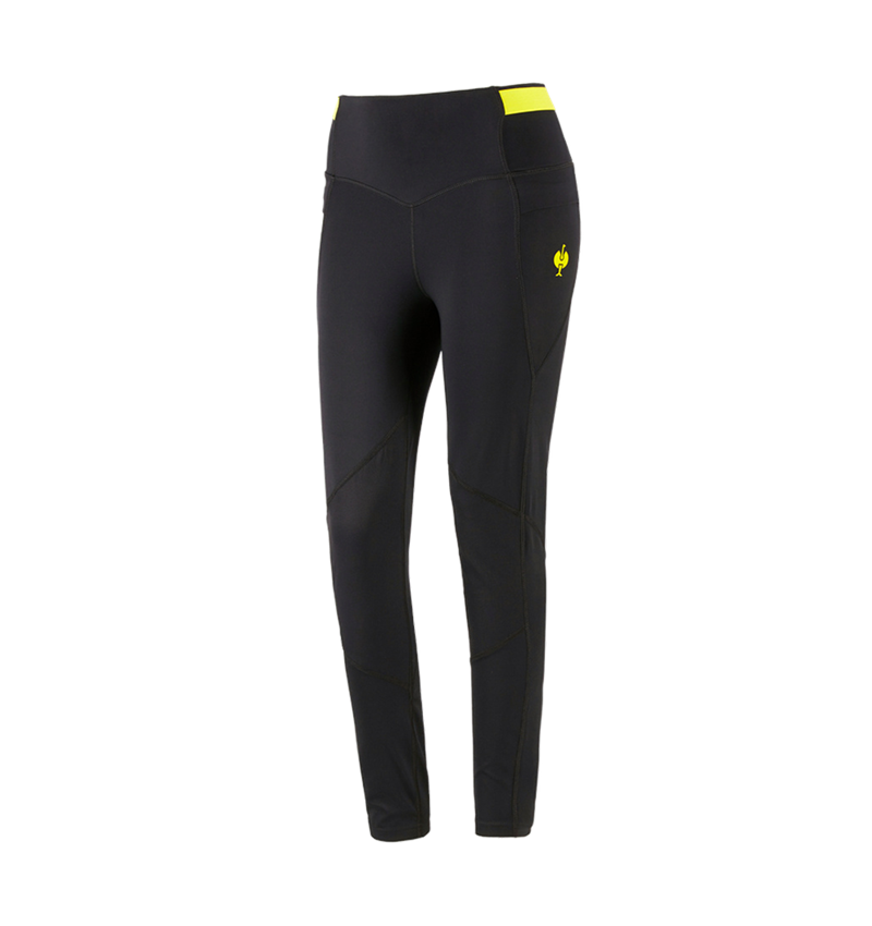 Work Trousers: Race tights e.s.trail, ladies' + black/acid yellow 3