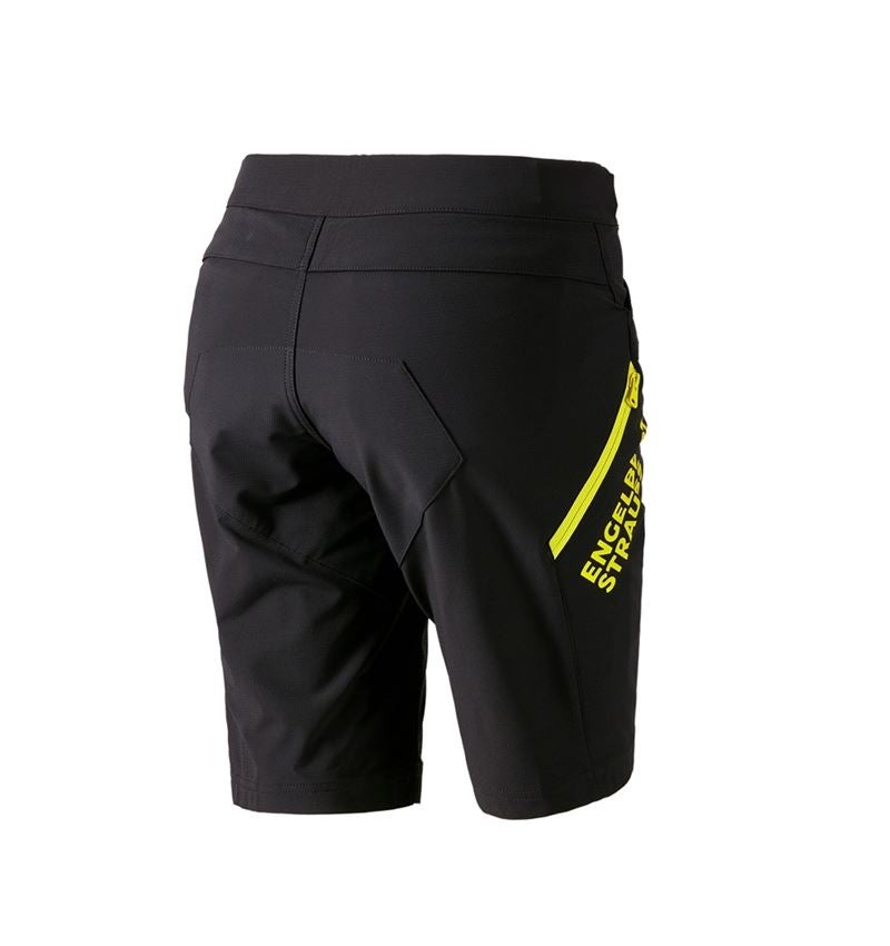 Work Trousers: Functional short e.s.trail, ladies' + black/acid yellow 4
