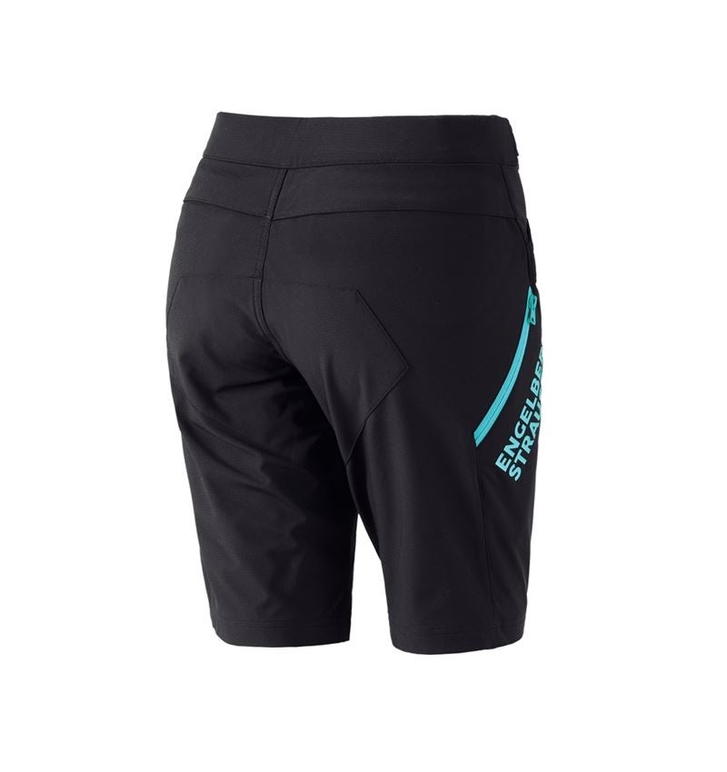Work Trousers: Functional shorts e.s.trail, ladies' + black/lapisturquoise 3