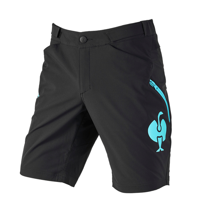 Work Trousers: Functional short e.s.trail + black/lapisturquoise 2