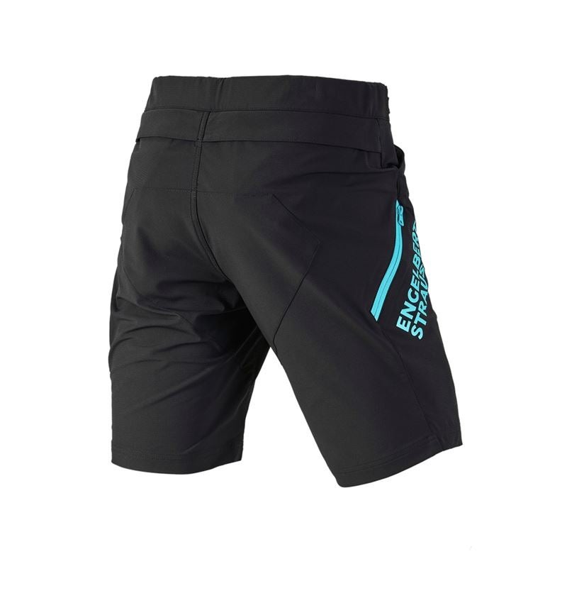 Work Trousers: Functional short e.s.trail + black/lapisturquoise 3
