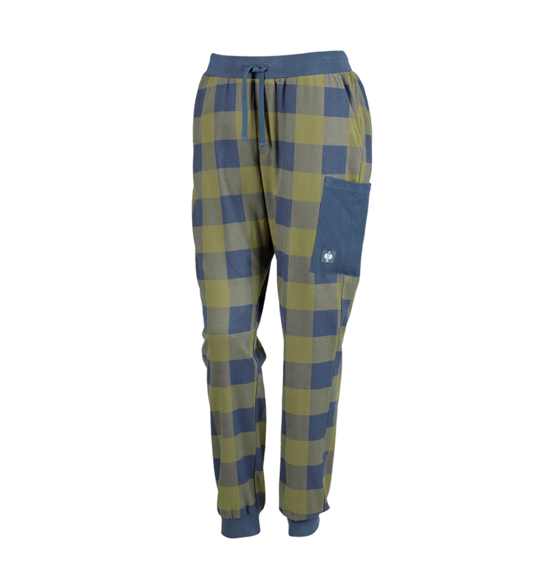Accessoarer: e.s. Pyjamas byxa, dam + berggrön/oxidblå 2