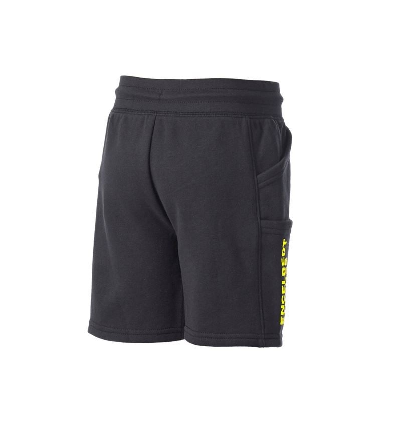 Shorts: Sweatshort light e.s.trail, barn + svart/acidgul 5