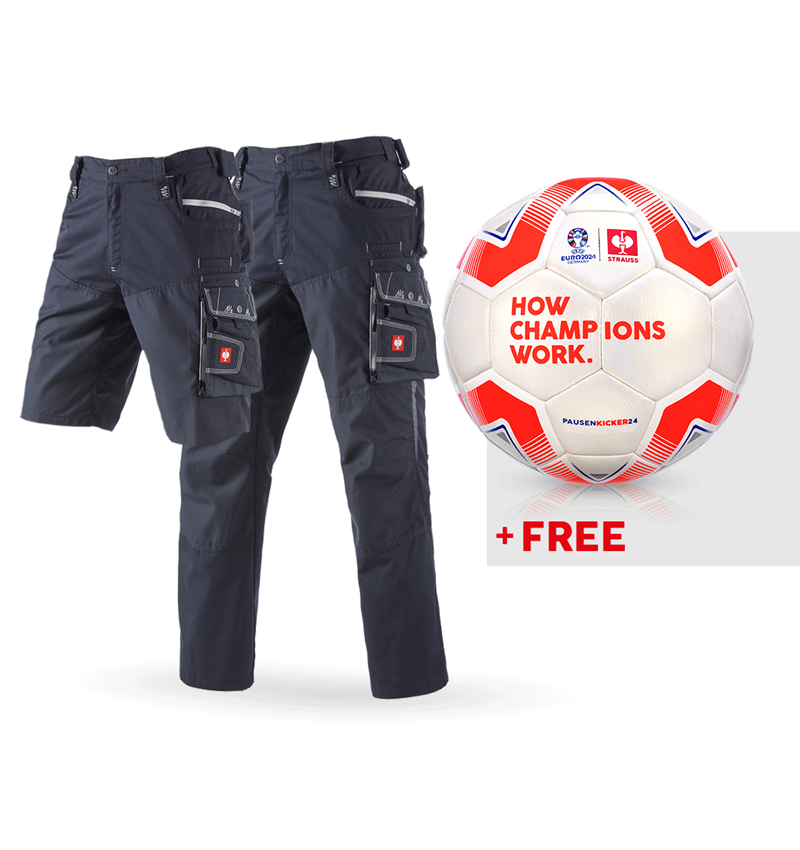 Collaborations: SET: Trousers e.s.motion summer+shorts+football + sapphire/cement