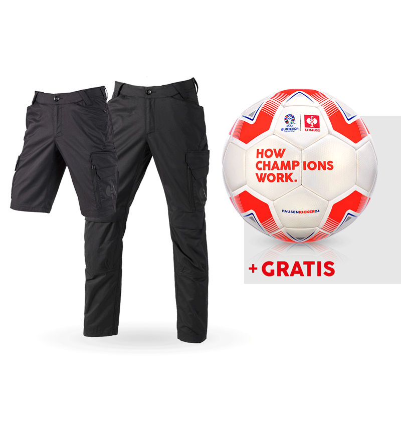 Kläder: SET: Midjebyxa e.s.trail + shorts + fotboll + svart