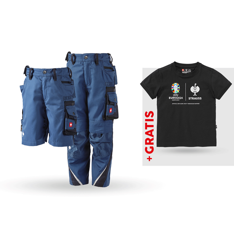 Kläder: SET:Midjebyxa e.s.motion + shorts + shirt, barn + kobolt/pacific