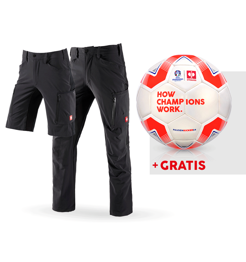 Samarbeten: SET: Cargobyxa e.s.vision stretch+shorts+fotboll + svart