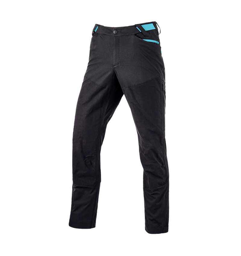 Work Trousers: Hybrid functional trousers e.s.trail + black/lapisturquoise 5